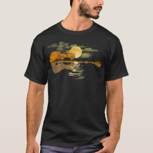 Camiseta Guitar Lake Reflexões Amor Músico Acústico Gui
