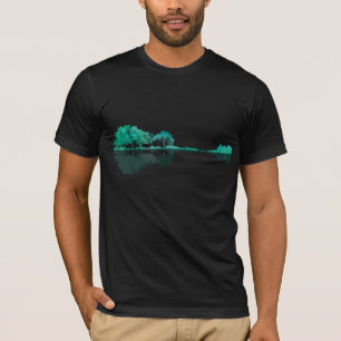 Camiseta Guitar Lake Shadow Landscape Music Amor Guitarrist