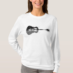 Camiseta Guitar Lake Shadow Love Guitar Gift Music Lovers