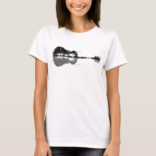 Camiseta Guitar Lake Shadow Love Guitar Gift Music Lovers