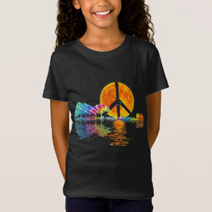 Camiseta Guitar Lake Shadow Peace Love Guitar Hippie