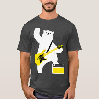 Camiseta Guitar Lover Bear Playing Bass Guitar Guitarists M