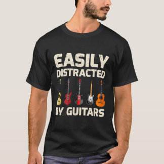 Camiseta Guitar Lover Facilmente Distraído Por Guitarras