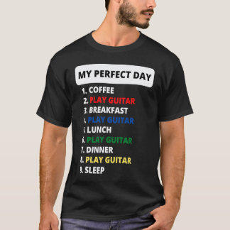 Camiseta Guitar Meu Dia Perfeito Cronograma de Guitarrista