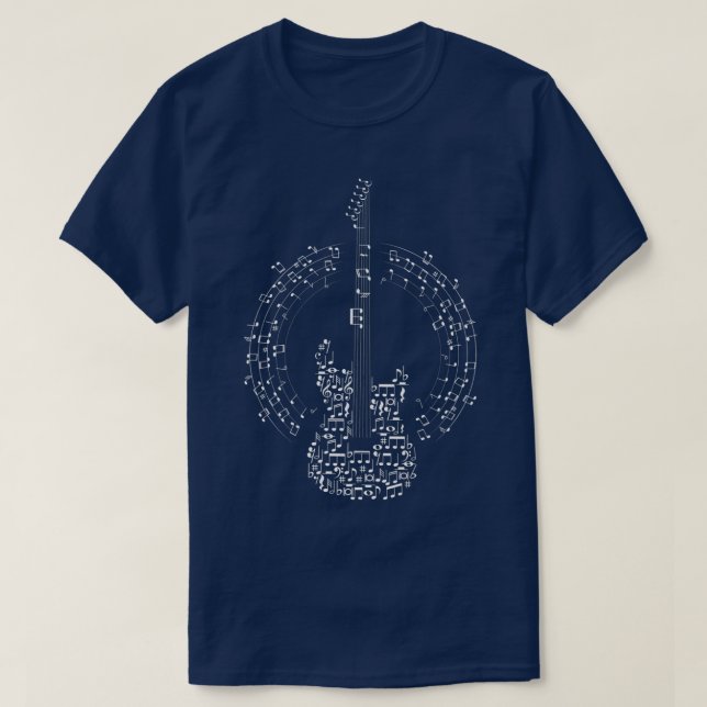 Camiseta Guitar Music Key Notes Premium (Frente do Design)