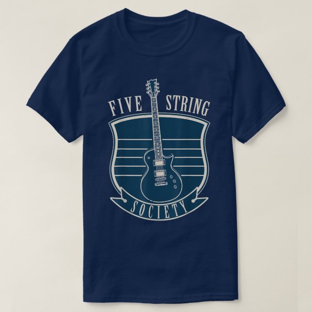 Camiseta Guitar Music Lover Cinco Strings Society (Frente do Design)