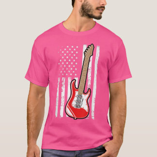 Camiseta Guitar Music Lover Guitarra Bandeira Americana