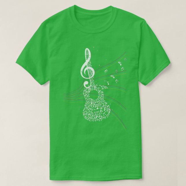 Camiseta Guitar Music Treble Clef (Frente do Design)