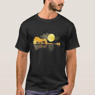 Camiseta Guitar Nature Moon Estilo Retro Guitarrista