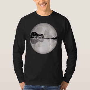 Camiseta Guitar Nature Moon Estilo Retro Guitarrista