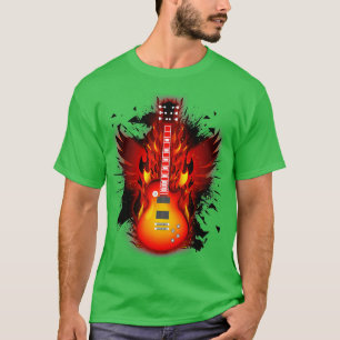 Camiseta Guitar Phoenix Fire Music Gift Acústico