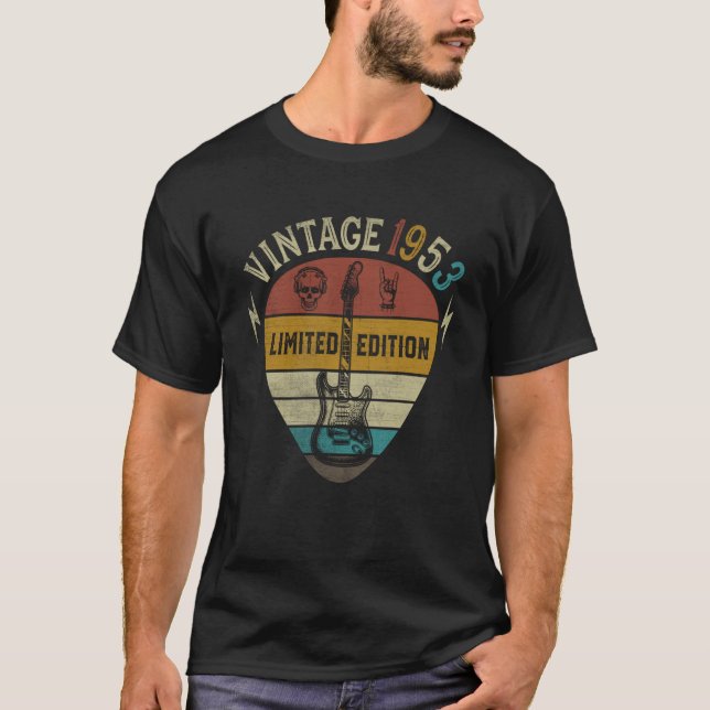 Camiseta Guitar Player 70th Birthday Best of 1953 (Frente)