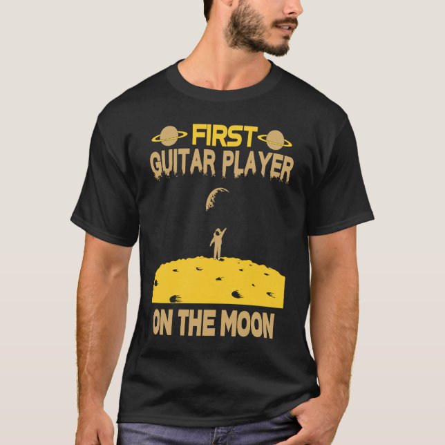 Camiseta Guitar Player On The Moon (Frente)