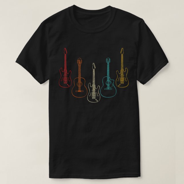 Camiseta Guitar Retro (Frente do Design)