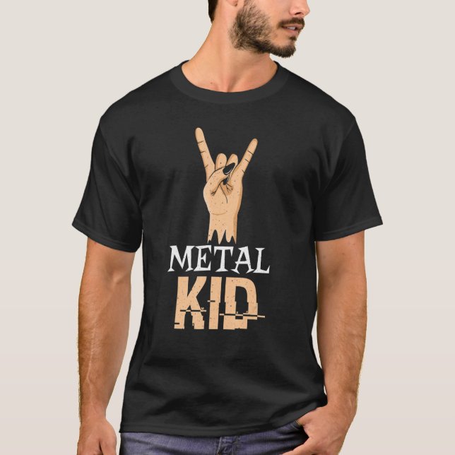 Camiseta Guitar Rocker Hand Sign Metal Music Lover Rock Met (Frente)