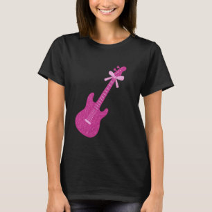 Camiseta Guitar Rosa & Bow Coquete para Guitarrista de Guit