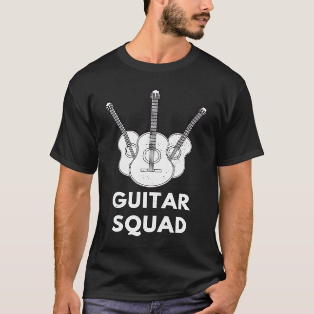 Camiseta Guitar Squad Bass Guitars Guitarist Acoustic Music (Frente)