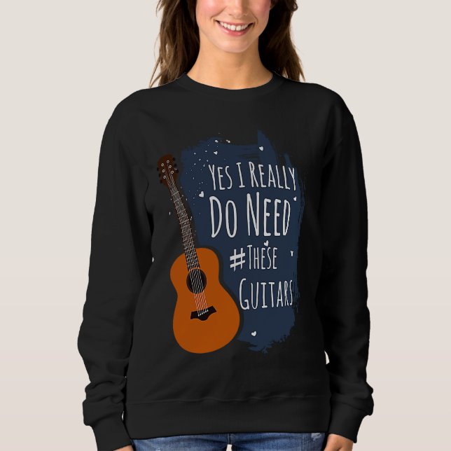 Camiseta Guitar Themed Yes I Really Do Need These Guitars (Frente)