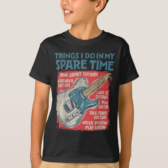 Camiseta Guitar Things I Do In My Spare Time Funny Electric (Frente)