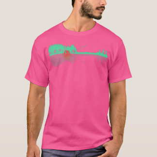 Camiseta Guitar Trees Water Reflection Art - Musicians & Mu