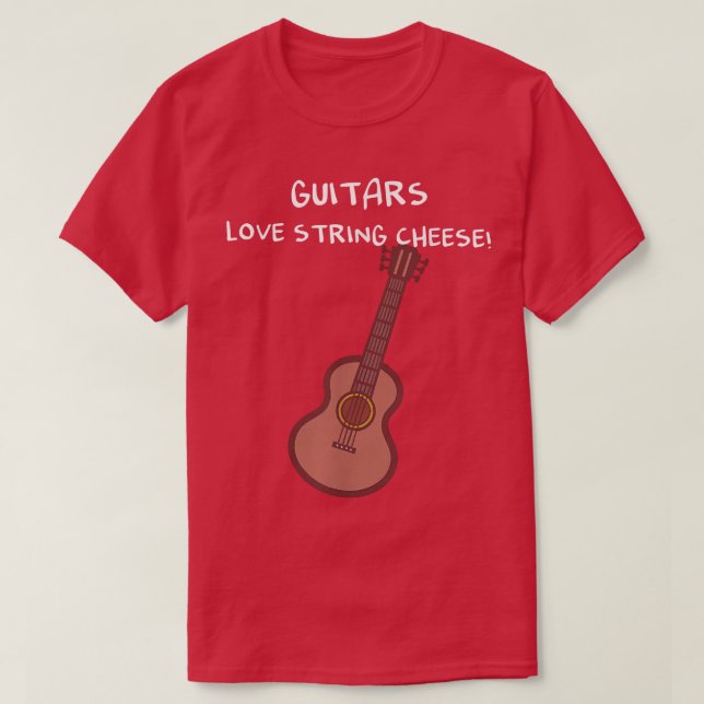 Camiseta Guitares adoram queijo de corda (Frente do Design)
