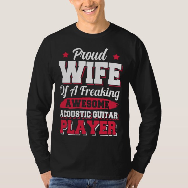Camiseta Guitarist Musician Acoustic Guitar Player Wife (Frente)