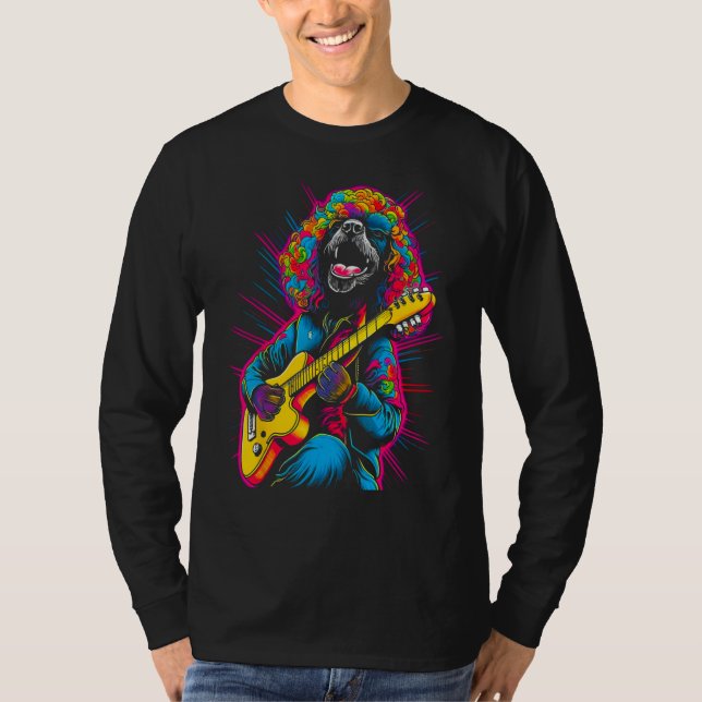 Camiseta Guitarist Pop Poodle Dog Guitar (Frente)