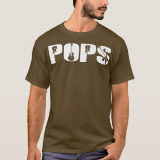 Camiseta Guitarist Pops Funny Music Guitar Lover Fathers Da