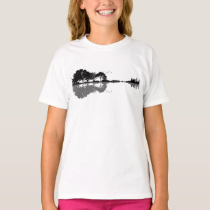 Camiseta Guitarista Acústico Natureza Est Música Bass Gui