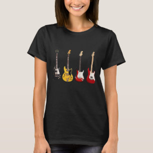 Camiseta Guitarista Banda de Coleção de Violão Elétrico, Gu