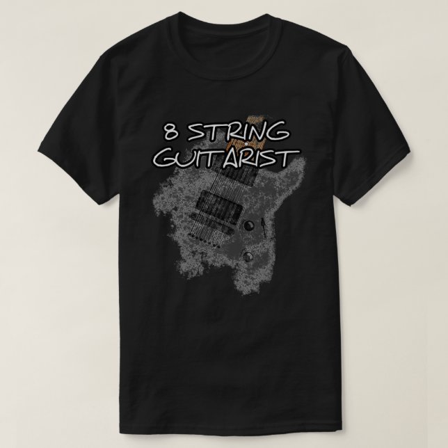Camiseta Guitarista de 8 Cordas Guitarista de Ampliação Elé (Frente do Design)