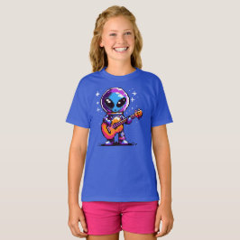Camiseta Guitarista de Alienígena de 8 bits - Música Espaci