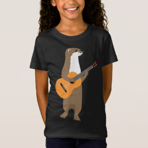 Camiseta Guitarista Mais Lontra Crianças E Guitaristas Art