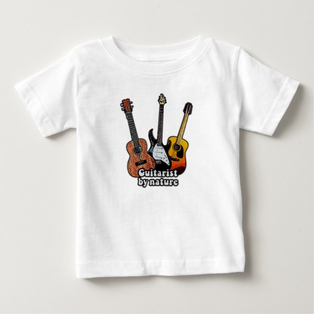 Camiseta Guitarista por natureza. Guitaristas coloridos (Frente)