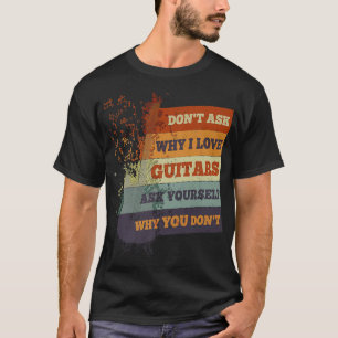 Camiseta Guitarista Retro Grunge Vintage Distress Guitar Lo