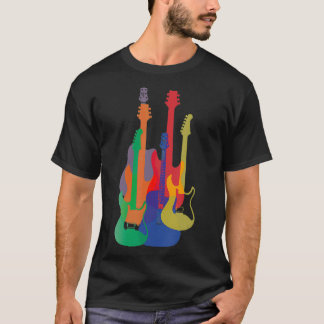 Camiseta Guitaristas Coloridos Presente Musical Guitarista