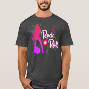 Camiseta Guitaristas guitarristas do rock dizendo Rock and 