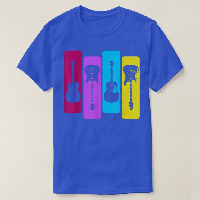 Camiseta Guitaristas Retro Guitarista Acústica Guitarra R (Frente do Design)
