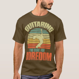 Camiseta Guitarização da cura para o tédio violão Retro Vin