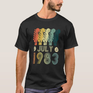 Camiseta Guitarra 39 Anos de Idade Antiga 1983