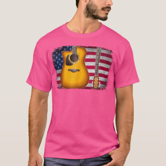 Camiseta Guitarra 4 de julho - Bandeira Americana para Home