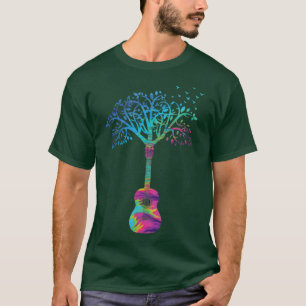Camiseta Guitarra Acústica Árvore da Vida Natureza Guitarri