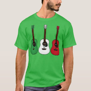 Camiseta Guitarra Acústica Bandeira Italiana Músico Guitarr