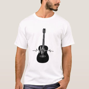 Camiseta Guitarra Acústica Batida do Coração Linha de Vida