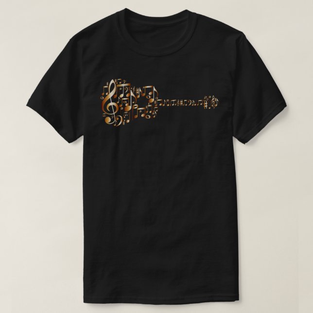 Camiseta Guitarra Acústica De Arte De Violão Em Cobre Metál (Frente do Design)