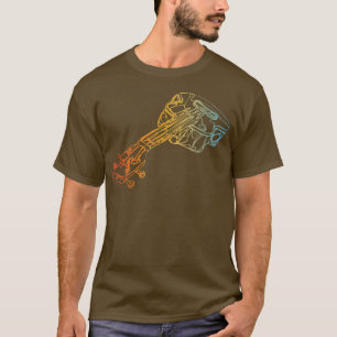 Camiseta Guitarra Acústica Desenho Guitarrista Tambor