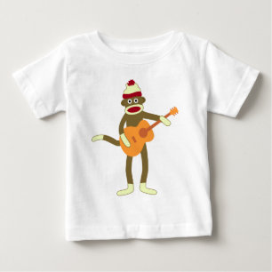 Camiseta Guitarra acústica do macaco da peúga