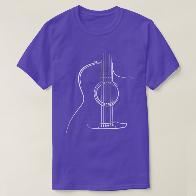 Camiseta Guitarra Acústica Jogador de Violão Correspondendo (Frente do Design)