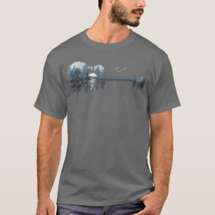 Camiseta Guitarra Acústica Lago Música Guitarrista Músico H