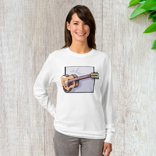 Camiseta Guitarra Acústica Mulher de Capa Longa